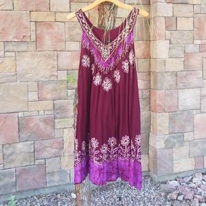 Embroidered hippie dress